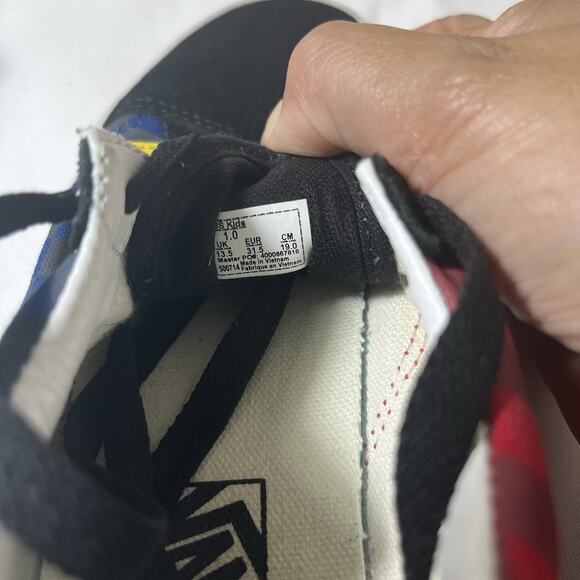 Vans Old Skool Black Blue Yellow Red Canvas Suede Shoes 500714 | SIZE 1 - Picture 8 of 10